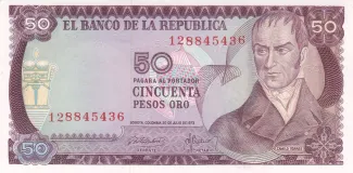 Colombia 50 Pesos Oro, 1974 image