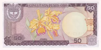 Colombia 50 Pesos Oro, 1973-1974 reverse