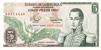 Colombia 5 Pesos Oro, 1981 image
