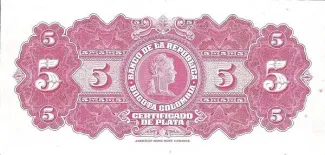 Colombia 5 Pesos Plata, 1932 reverse