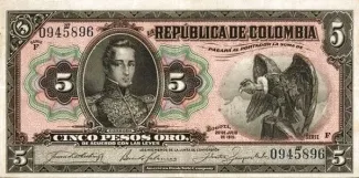 Colombia 5 Pesos, 1931 image