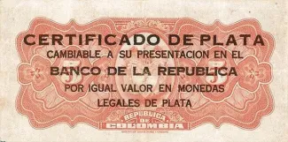 Colombia 5 Pesos, 1931 reverse