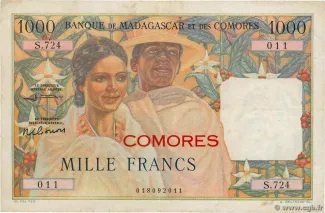 Comoro Islands 1.000 Francs, 1963 image