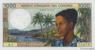 Comoro Islands 1.000 Francs, 1976 image