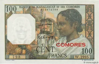 Comoro Islands 100 Francs, 1963 image