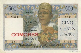 Comoro Islands 500 Francs, 1963 image