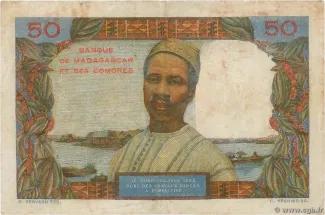 Comoro Islands 50 Francs, 1960-1969 reverse