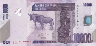 Democratic Republic of the Congo 10.000 Francs, 2006-2022 obverse