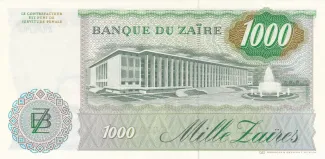 Zaire 1.000 Zaires, 1985 reverse