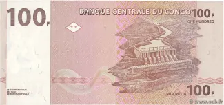 Democratic Republic of the Congo 100 Francs, 1997 reverse