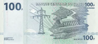 Democratic Republic of the Congo 100 Francs, 2007-2022 reverse