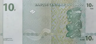 Democratic Republic of the Congo 10 Francs, 1997 reverse