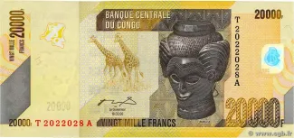 Democratic Republic of the Congo 20.000 Francs, 2006-2022 obverse