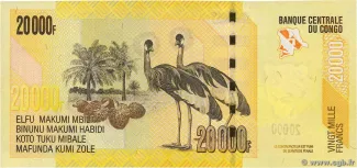 Democratic Republic of the Congo 20.000 Francs, 2006-2022 reverse