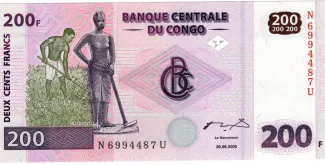Democratic Republic of the Congo 200 Francs, 2000 obverse
