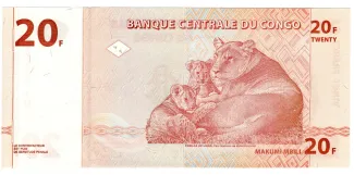 Democratic Republic of the Congo 20 Francs, 1997 reverse
