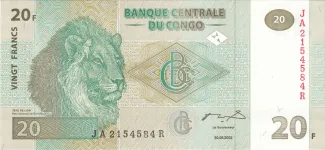 Democratic Republic of the Congo 20 Francs, 2003 obverse