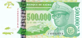 Zaire 500.000 Nouveaux Zaïres, 1996 obverse
