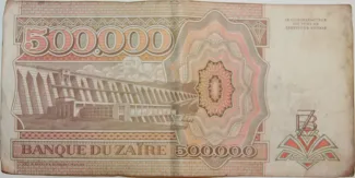 Zaire 500.000 Zaires, 1992 reverse