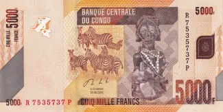Democratic Republic of the Congo 5.000 Francs, 2005-2022 obverse