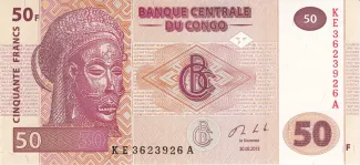 Democratic Republic of the Congo 50 Francs, 2007-2022 obverse