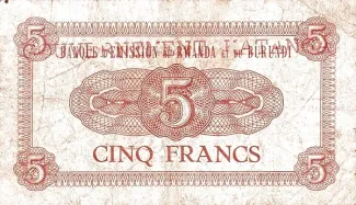 Katanga 5 Francs, 1961 reverse