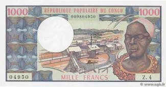 Congo, Republic of the 1.000 Francs, 1984 image