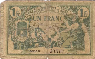 Constantine, Department of 1 Franc, 1920 image