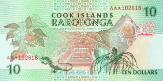 Cook Islands 10 Dollars, 1992 image