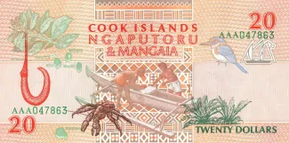 Cook Islands 20 Dollars, 1992 image