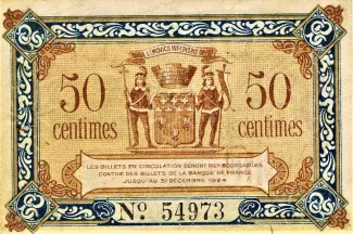 French notgeld 50 Centimes, 1924 reverse