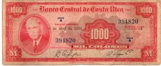 Costa Rica 1.000 Colones, 1974 image