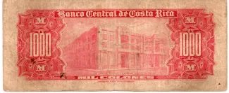 Costa Rica 1.000 Colones, 1952-1974 reverse