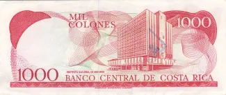 Costa Rica 1.000 Colones, 1986-1994 reverse