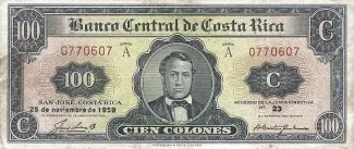 Costa Rica 100 Colones, 1960 image