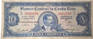 Costa Rica 10 Colones, 1962 image