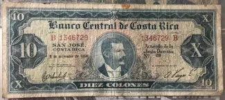 Costa Rica 10 Colones, 1967 image