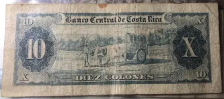 Costa Rica 10 Colones, 1962-1967 reverse