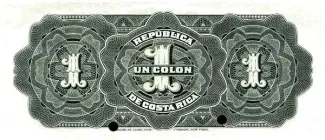 Costa Rica 1 Colón, 1917-1918 reverse