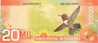 Costa Rica 20 000, 2009-2012 reverse