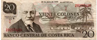 Costa Rica 20 Colones, 1983 image