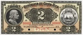 Costa Rica 2 Colones, 1917 image