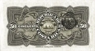 Costa Rica 50 Centimos, 1917-1921 reverse