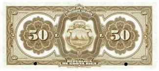 Costa Rica 50 Colones, 1917 reverse