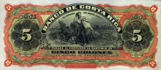 Costa Rica 5 Colones, 1901 image