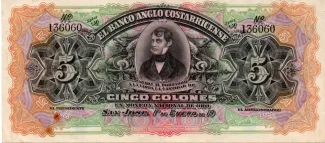 Costa Rica 5 Colones, 1919 image