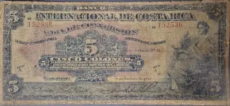 Costa Rica 5 Colones, 1927 image