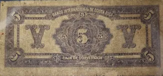 Costa Rica 5 Colones, 1927 reverse