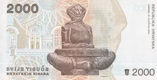 Croatia 2.000 Dinara, 1992 reverse