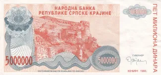 Croatia 5.000.000 Dinara, 1993 image